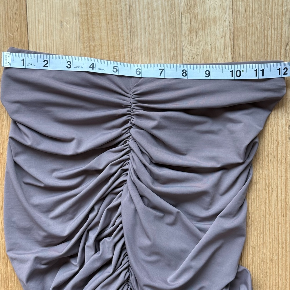 SHEIN Taupe Ruched Maxi Skirt | Size: XS or US 2 - Picture 3 of 7